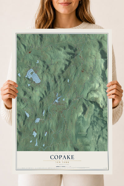 Copake, New York map print, 18" x 24" Archival Matte Print mockup