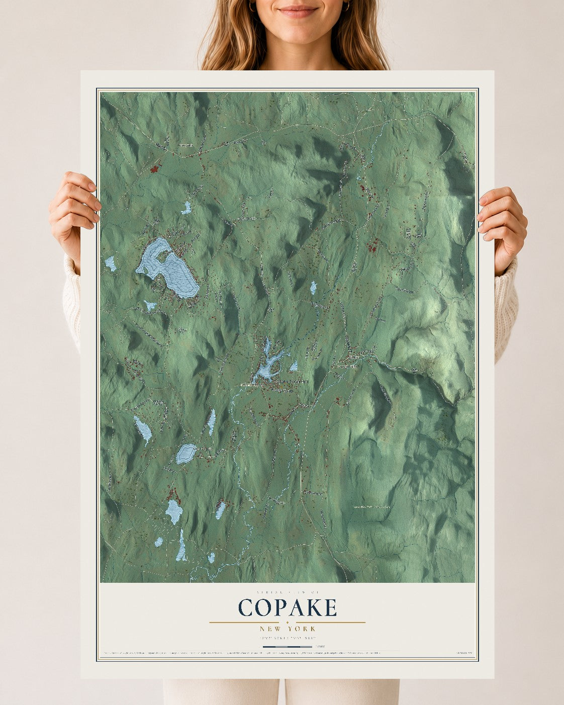 Copake, New York map print, 24" x 36" Archival Matte Print mockup