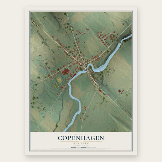 Copenhagen, New York map print, the full design