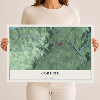 Corinth, New York map print, 12" x 18" Archival Matte Print mockup