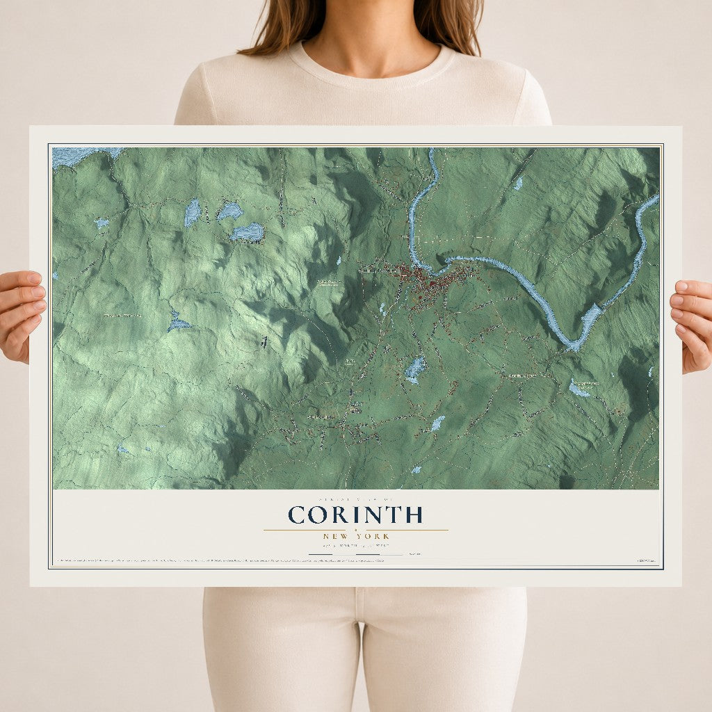 Corinth, New York map print, 18" x 24" Archival Matte Print mockup