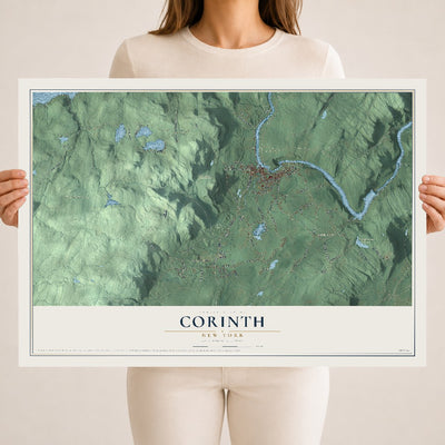 Corinth, New York map print, 18" x 24" Archival Matte Print mockup