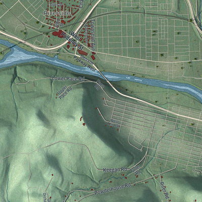 Close-up 1 of the Corning Town (Steuben County), New York map artwork