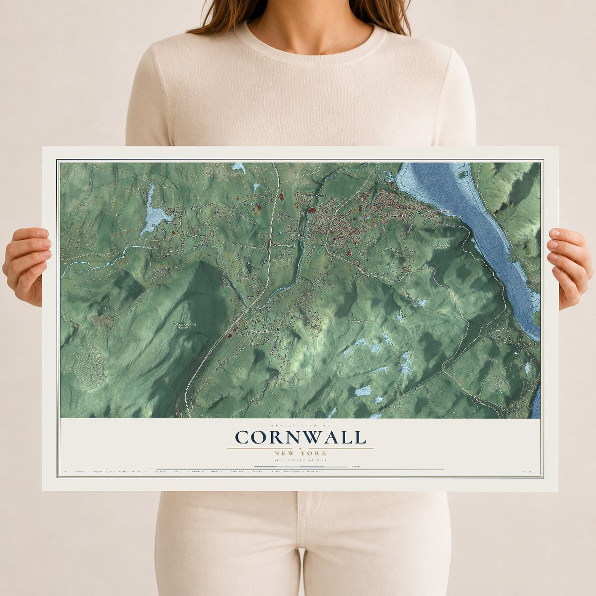 Cornwall, New York map print, 12" x 18" Archival Matte Print mockup