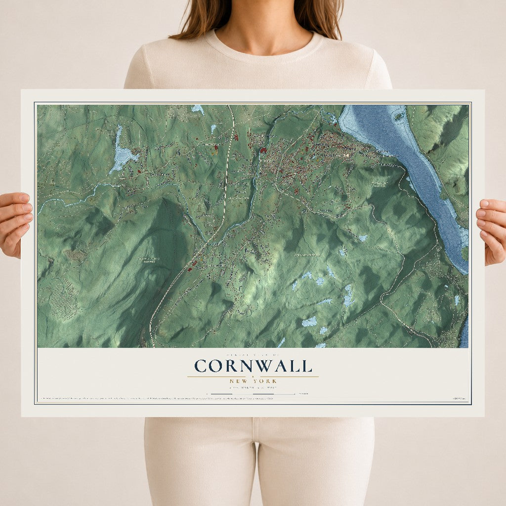 Cornwall, New York map print, 18" x 24" Archival Matte Print mockup