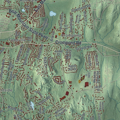 Close-up 1 of the Cortlandt, New York map artwork