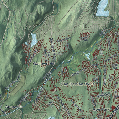 Close-up 2 of the Cortlandt, New York map artwork