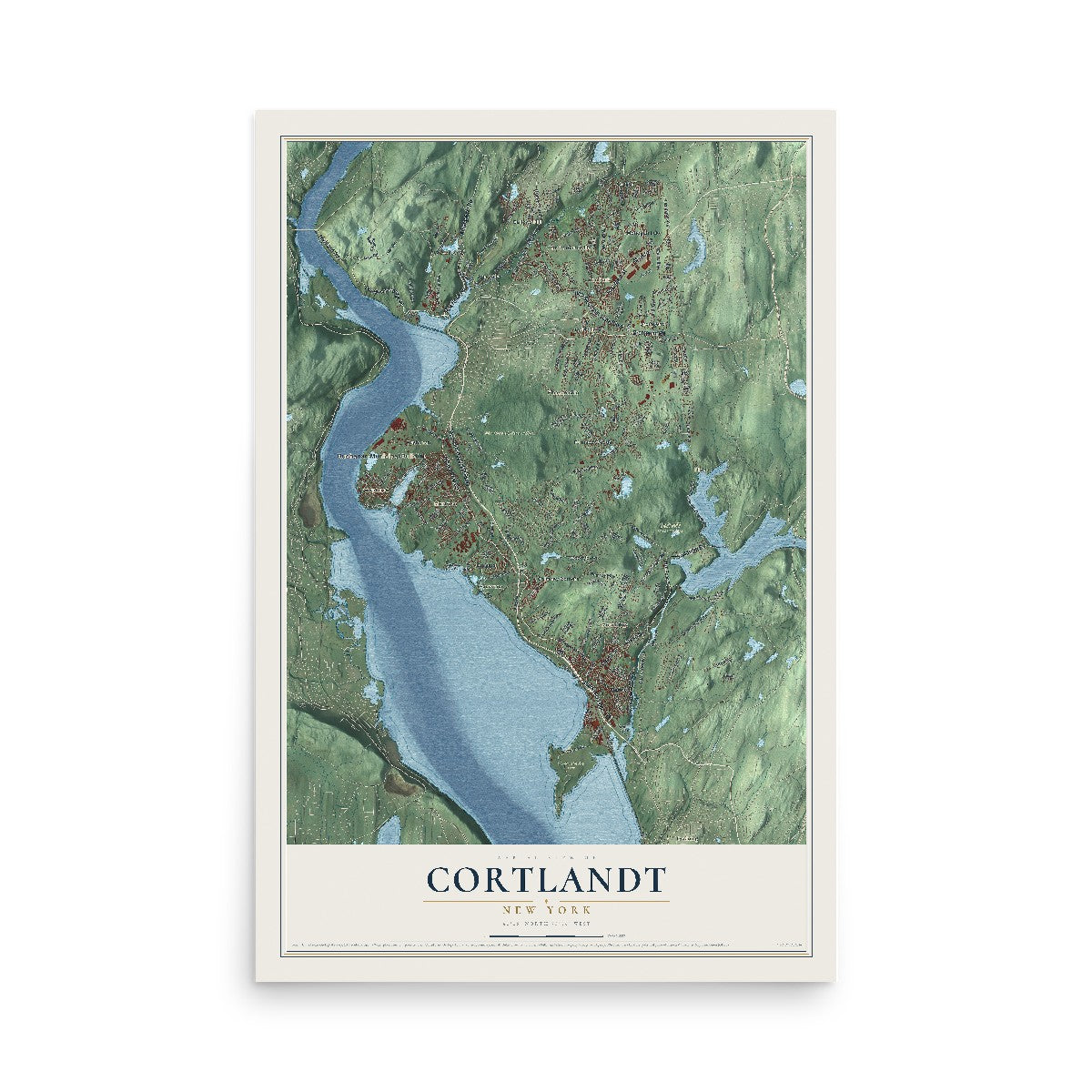 Cortlandt, New York map print, 12" x 18" Archival Matte Print mockup