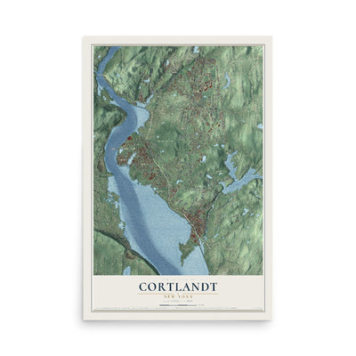 Cortlandt, New York map print, 12" x 18" Archival Matte Print mockup