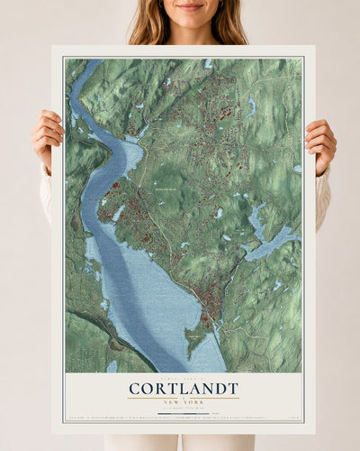 Cortlandt, New York map print, 24" x 36" Archival Matte Print mockup