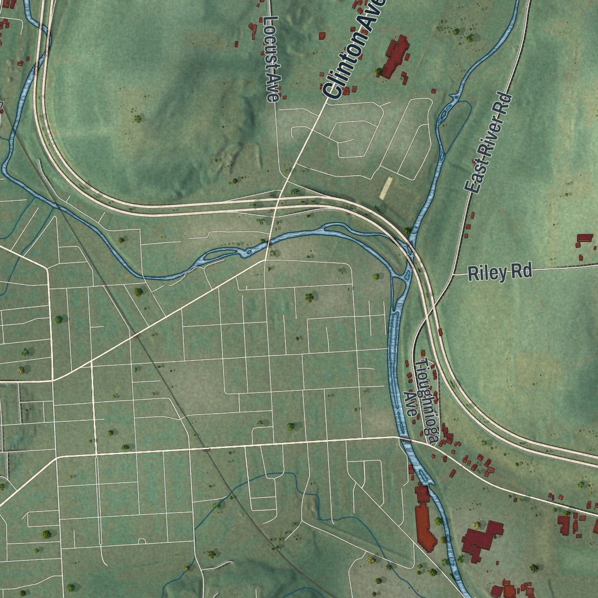 Close-up 2 of the Cortlandville, New York map artwork