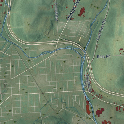 Close-up 2 of the Cortlandville, New York map artwork