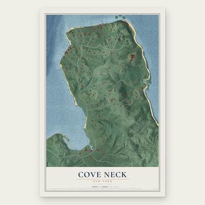 Cove Neck, New York map print, the full design