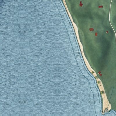 Close-up of the map of Cove Neck, New York print showing street and building detail