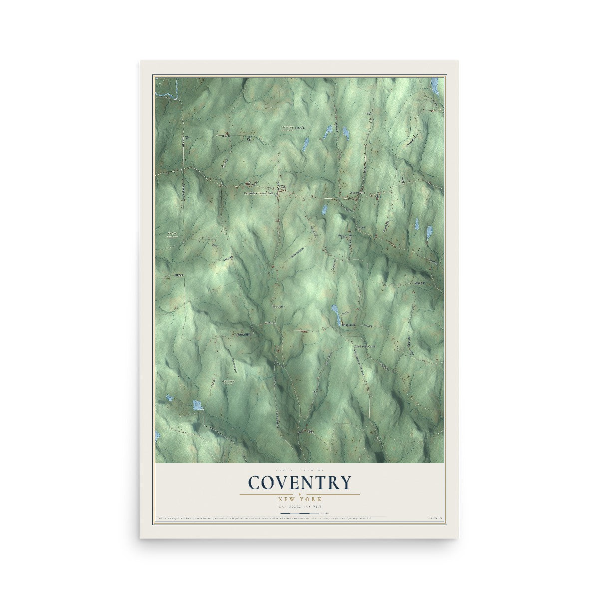 Coventry, New York map print, 12" x 18" Archival Matte Print mockup