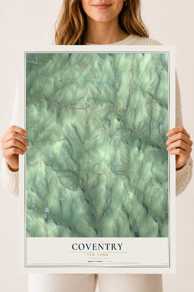 Coventry, New York map print, 18" x 24" Archival Matte Print mockup