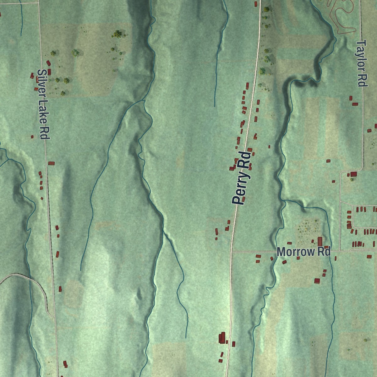 Close-up 1 of the Covington, New York map artwork