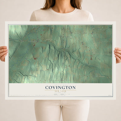 Covington, New York map print, 18" x 24" Archival Matte Print mockup