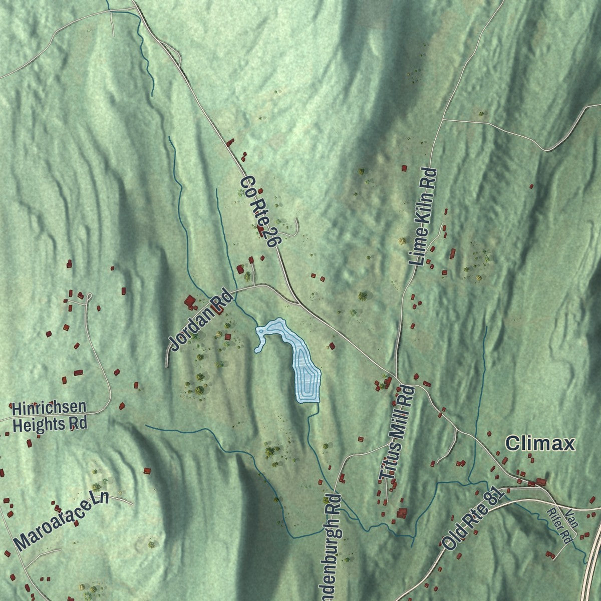 Close-up 1 of the Coxsackie, New York map artwork