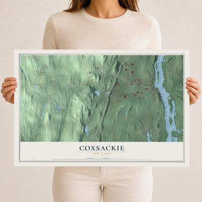 Coxsackie, New York map print, 12" x 18" Archival Matte Print mockup