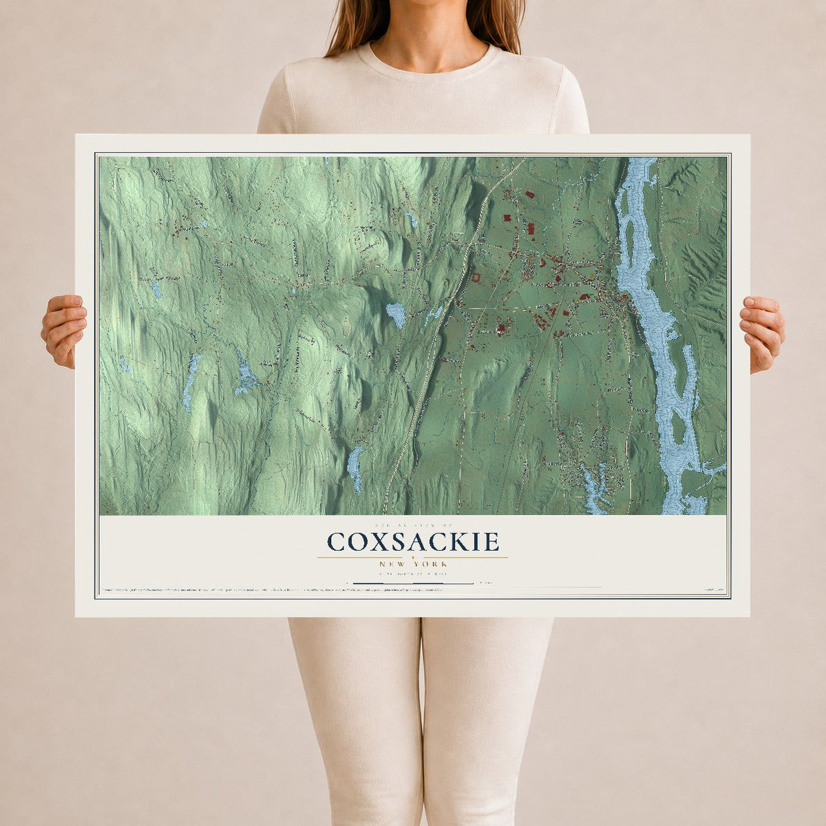 Coxsackie, New York map print, 24" x 36" Archival Matte Print mockup