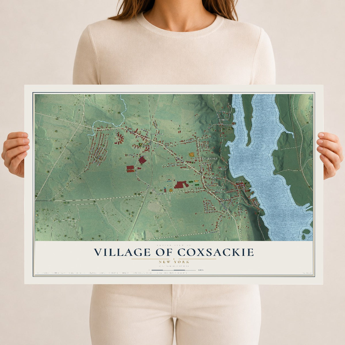 Coxsackie, New York map print, 12" x 18" Archival Matte Print mockup