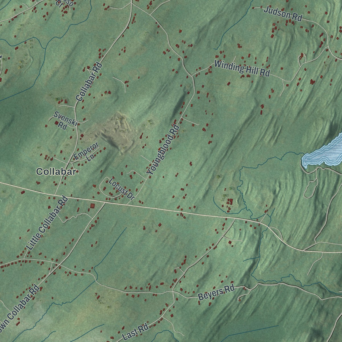 Close-up 2 of the Crawford, New York map artwork