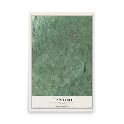 Crawford, New York map print, 12" x 18" Archival Matte Print mockup