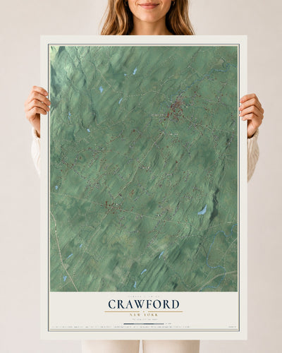 Crawford, New York map print, 24" x 36" Archival Matte Print mockup