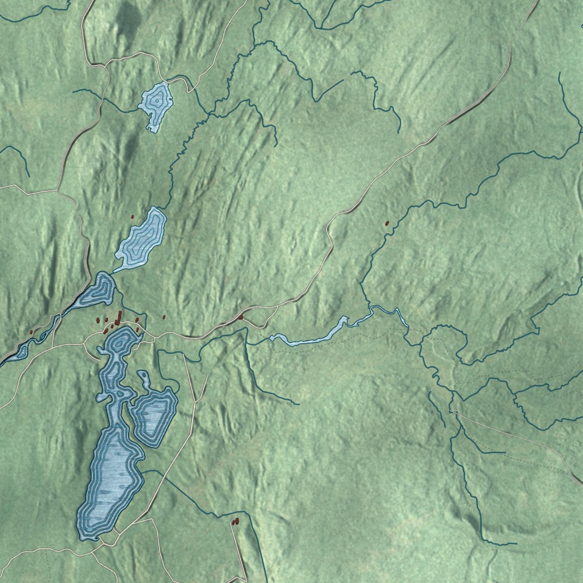 Close-up 2 of the Croghan, New York map artwork