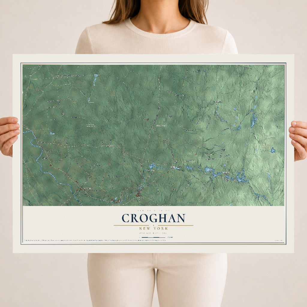 Croghan, New York map print, 18" x 24" Archival Matte Print mockup