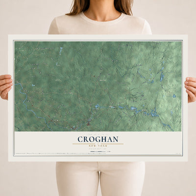 Croghan, New York map print, 18" x 24" Archival Matte Print mockup