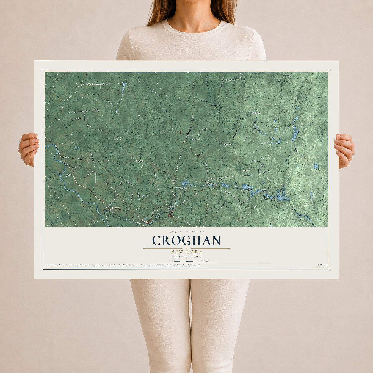 Croghan, New York map print, 24" x 36" Archival Matte Print mockup