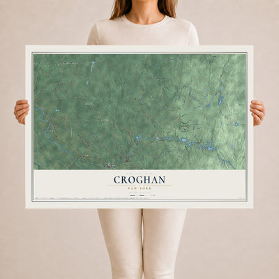 Croghan, New York map print, 24" x 36" Archival Matte Print mockup
