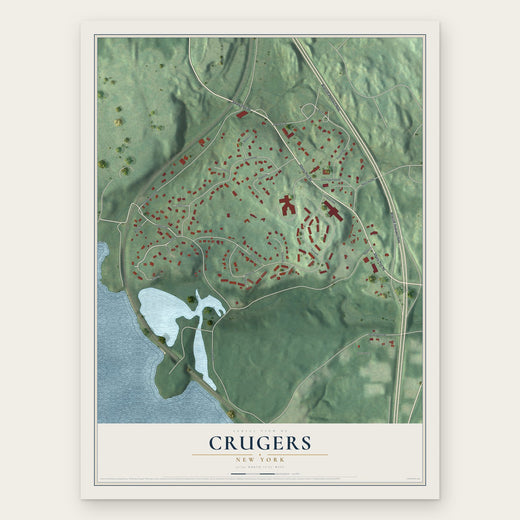Crugers, New York map print, the full design