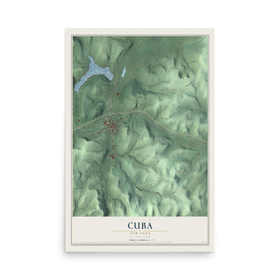 Cuba, New York map print, 12" x 18" Archival Matte Print mockup
