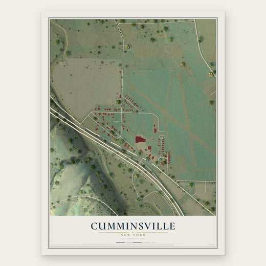 Cumminsville, New York map print, the full design