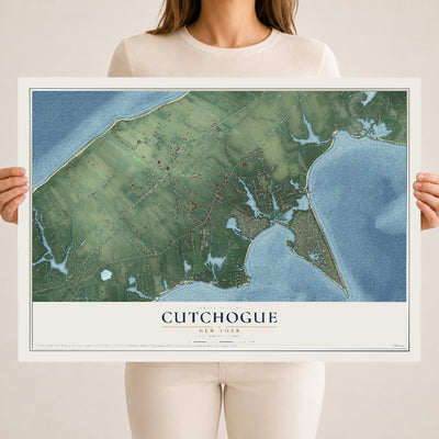Cutchogue, New York map print, 18" x 24" Archival Matte Print mockup