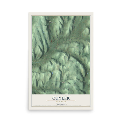 Cuyler, New York map print, 12" x 18" Archival Matte Print mockup