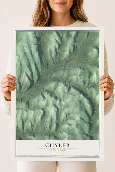 Cuyler, New York map print, 18" x 24" Archival Matte Print mockup