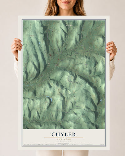 Cuyler, New York map print, 24" x 36" Archival Matte Print mockup