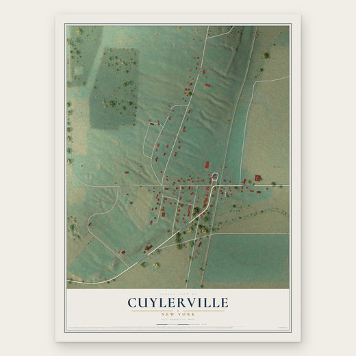 Cuylerville, New York map print, the full design