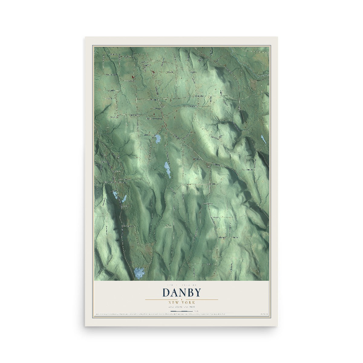 Danby, New York map print, 12" x 18" Archival Matte Print mockup