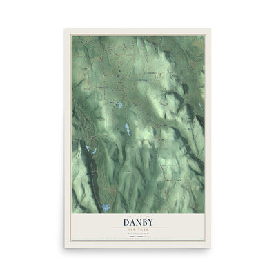 Danby, New York map print, 12" x 18" Archival Matte Print mockup
