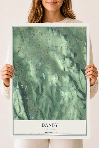 Danby, New York map print, 18" x 24" Archival Matte Print mockup