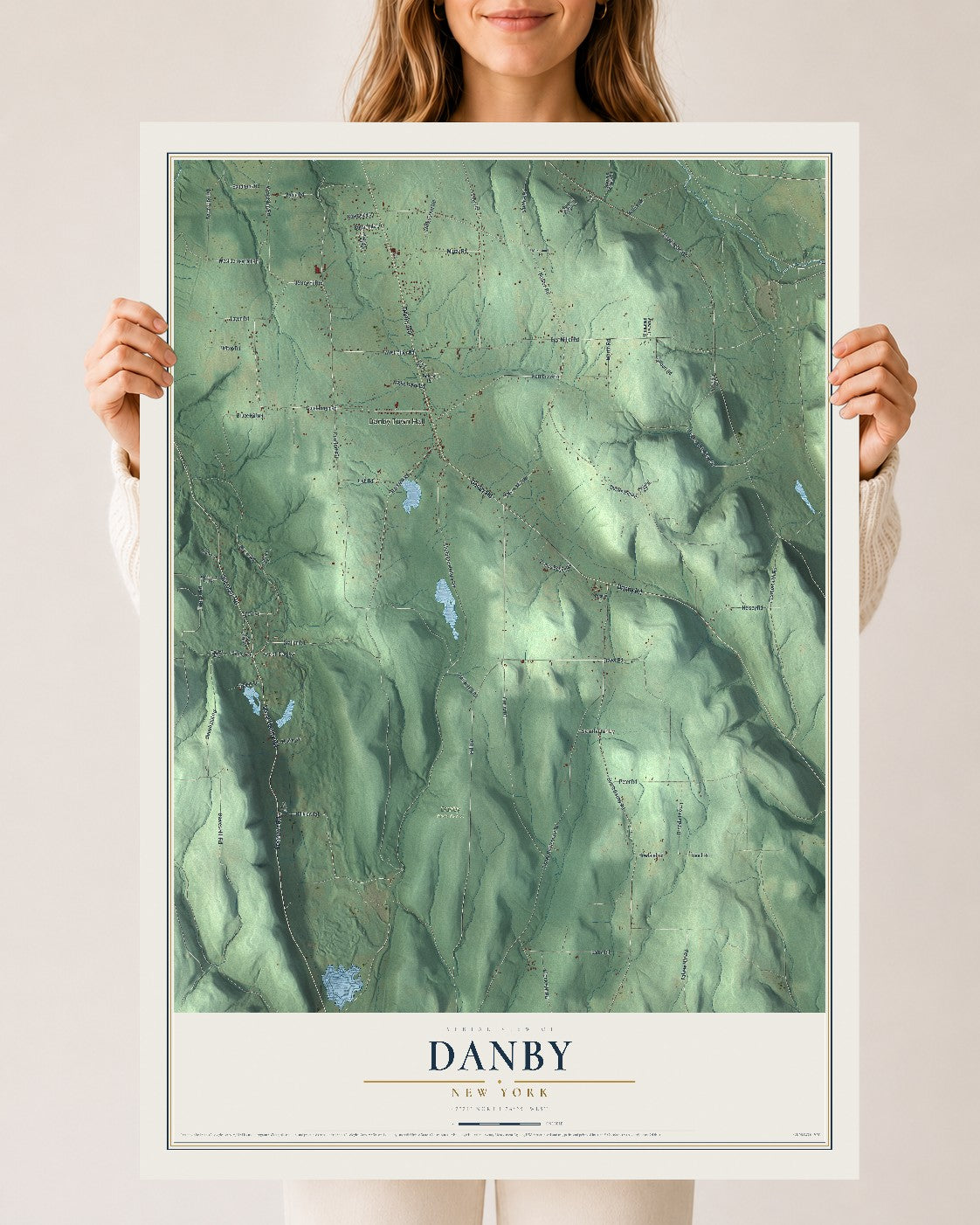 Danby, New York map print, 24" x 36" Archival Matte Print mockup