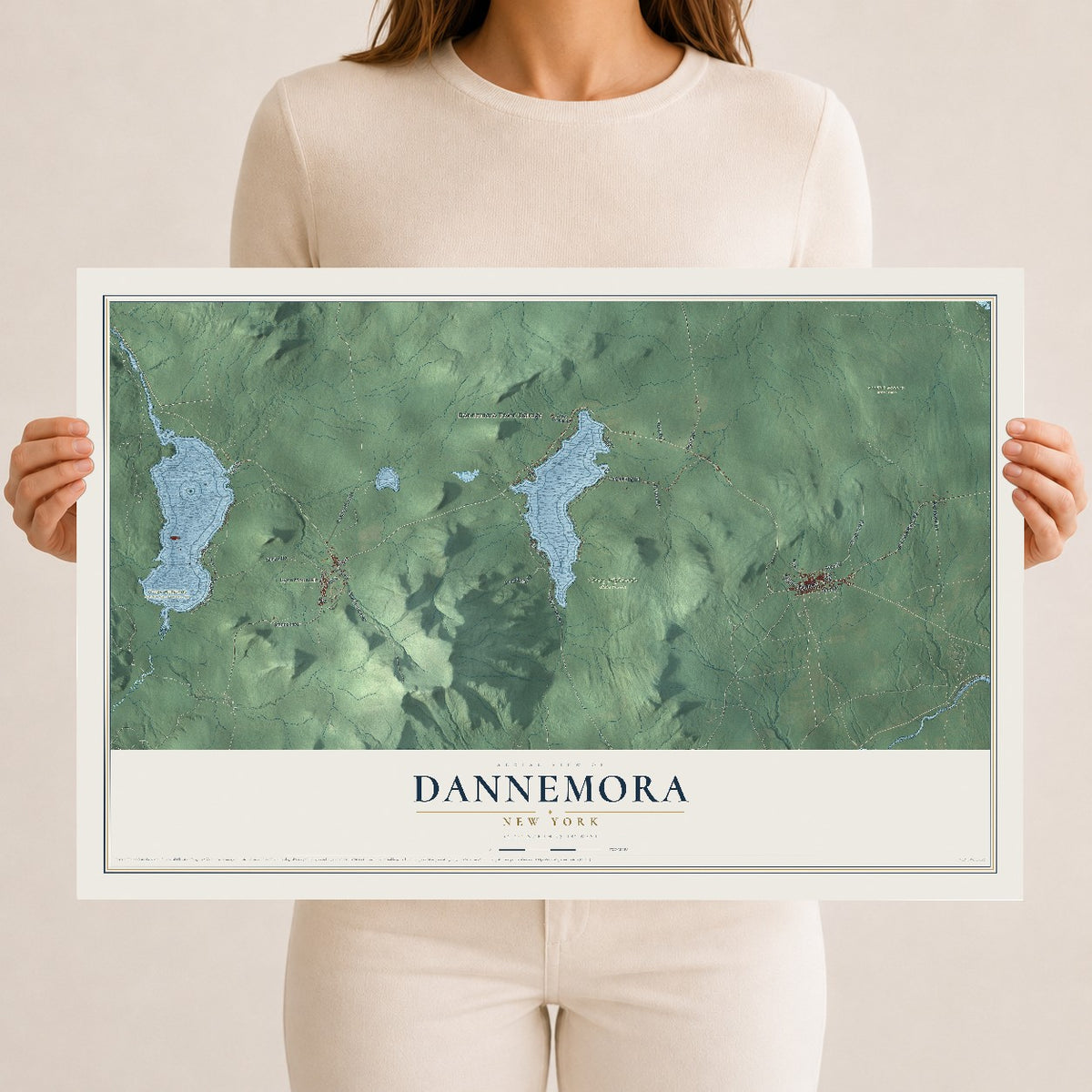 Dannemora, New York map print, 12" x 18" Archival Matte Print mockup