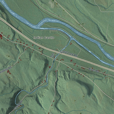 Close-up 1 of the Danube, New York map artwork