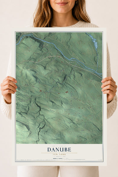 Danube, New York map print, 18" x 24" Archival Matte Print mockup