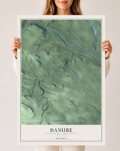 Danube, New York map print, 24" x 36" Archival Matte Print mockup